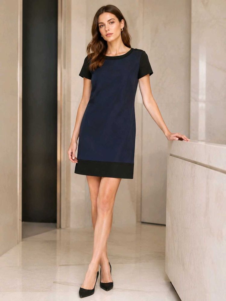 💎 MANGO Suit Rare-To-Find Navy Black Shift Dress
