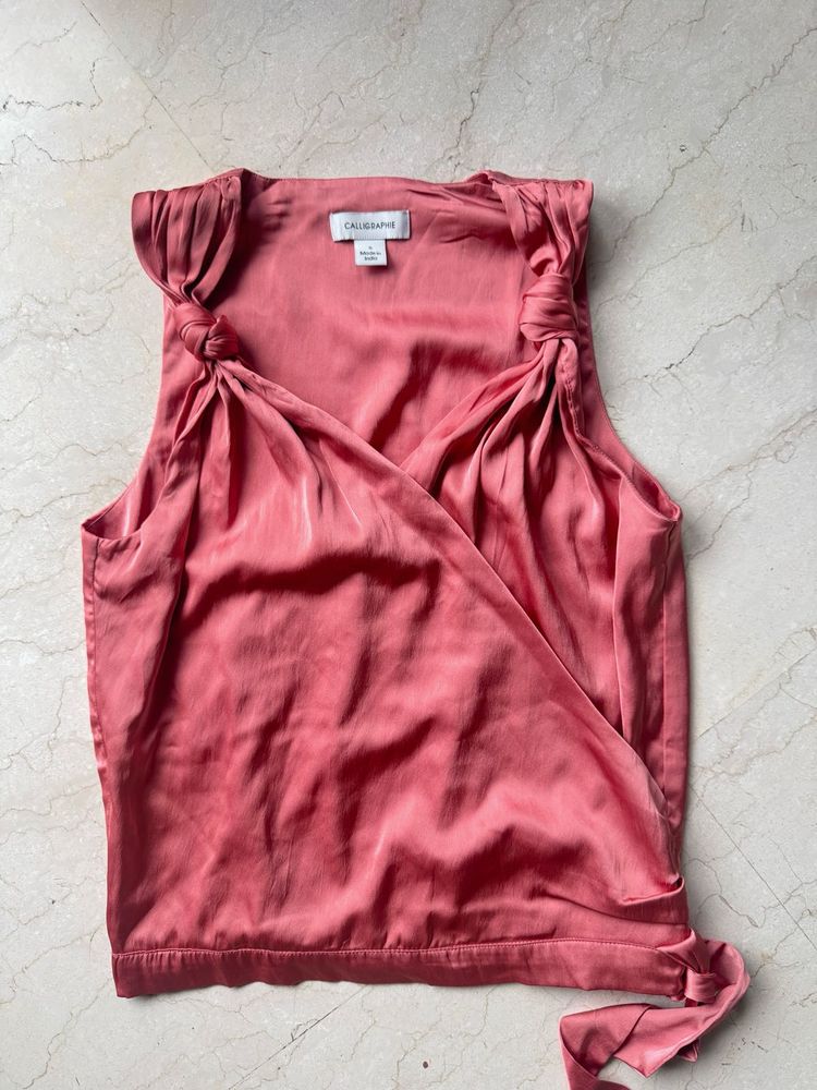 Satin Wrap Top