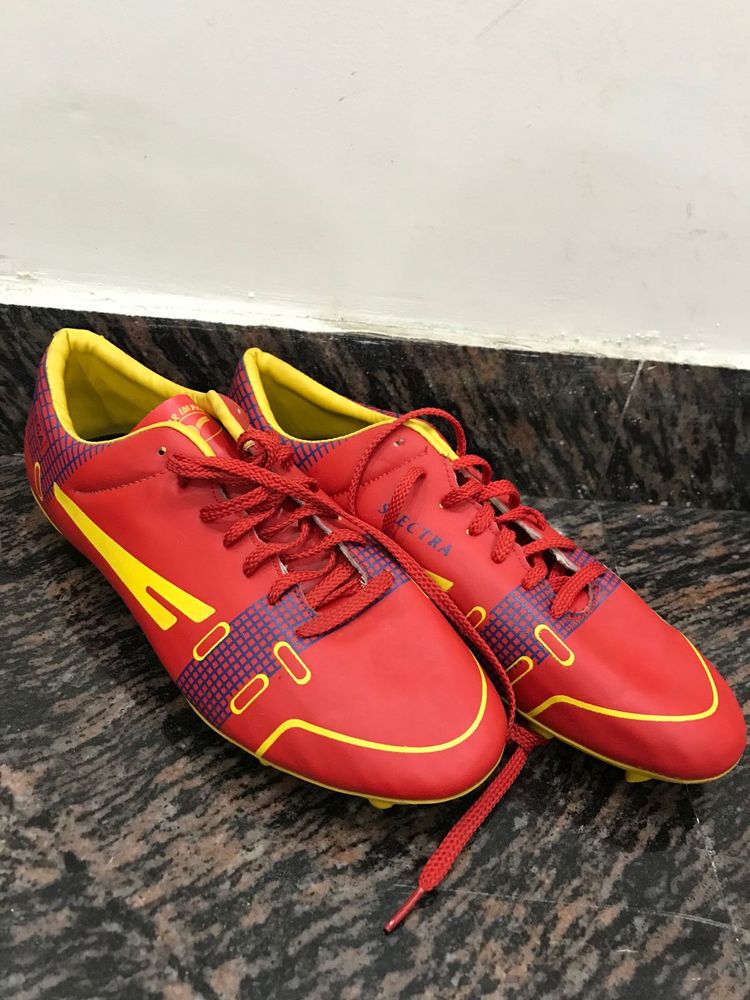 Bright Red Football Cleats