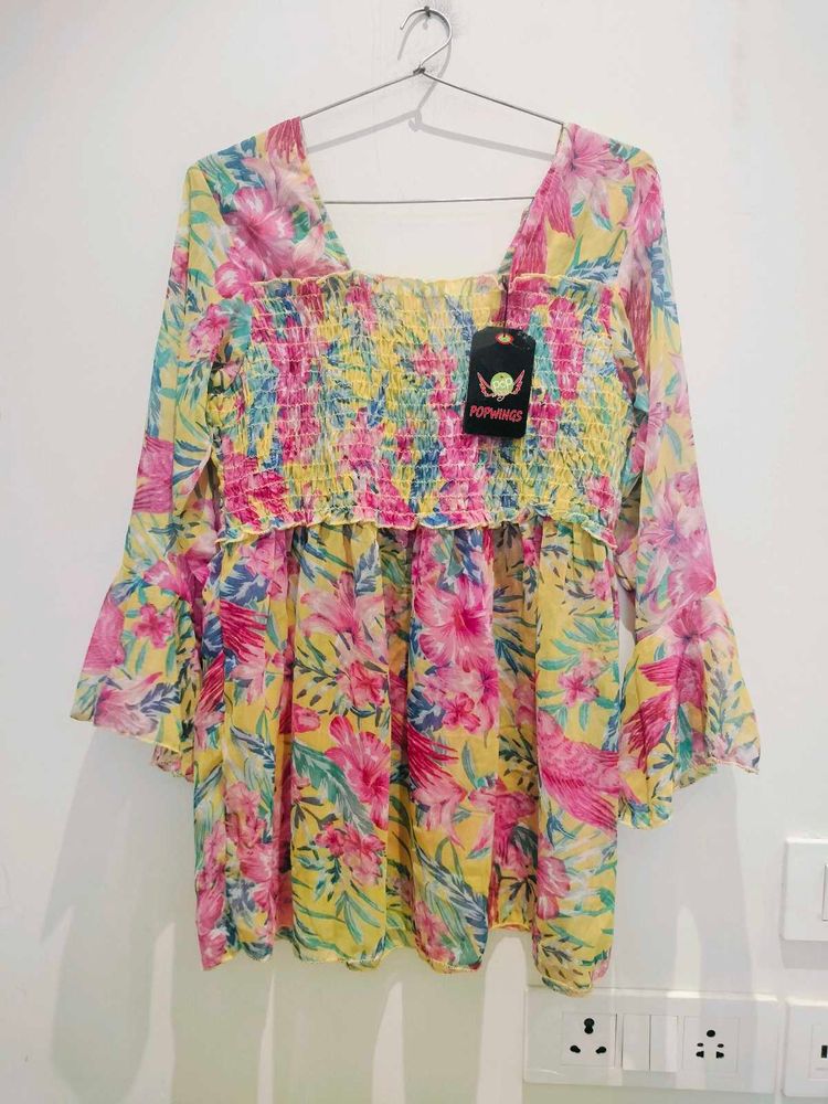 Floral Print Top With Tag Fixed Price