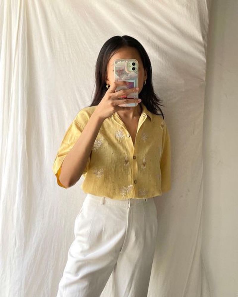 Vintage Embroidery Detailed Shirt