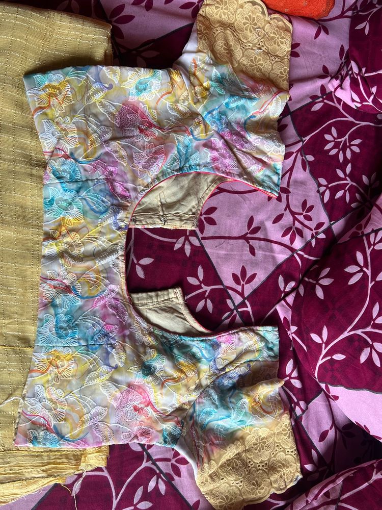Floral Print Blouse and saree