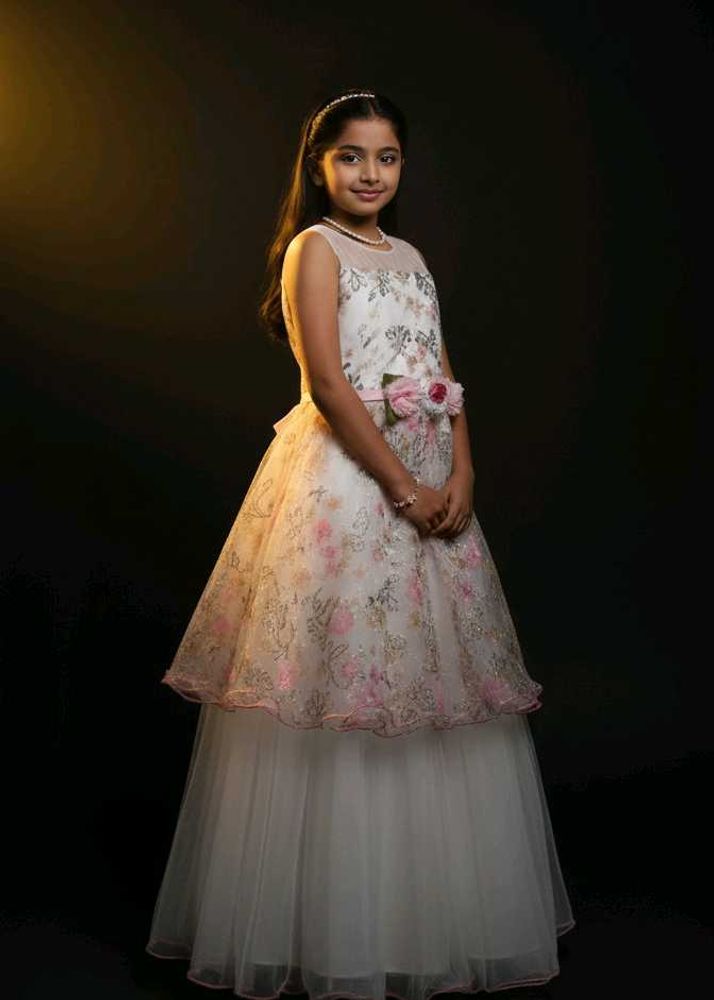 Floral Girls' Party Dress