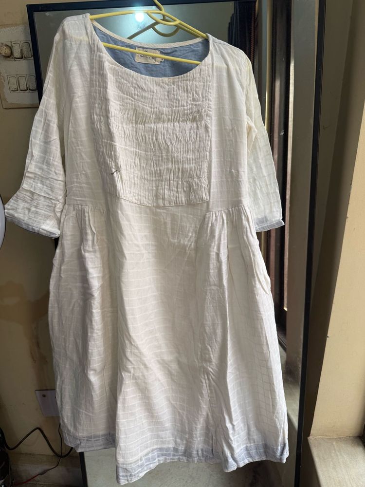 Bohemian White Cotton summer Kurta