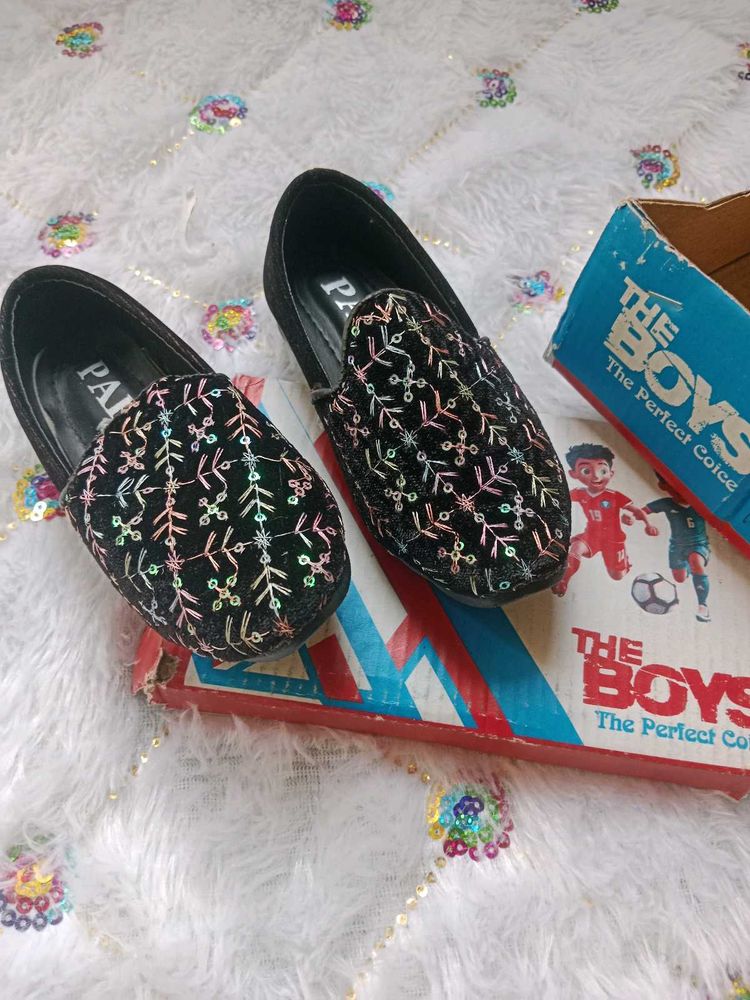 Sparkling Black Boys Shoes 🖤