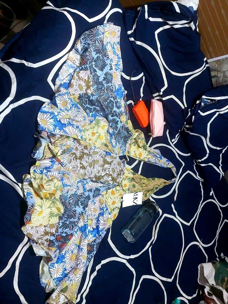 Zara Floral Print Mini Dress With Tag