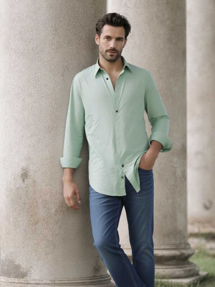 Light Green Button-Down Shirt