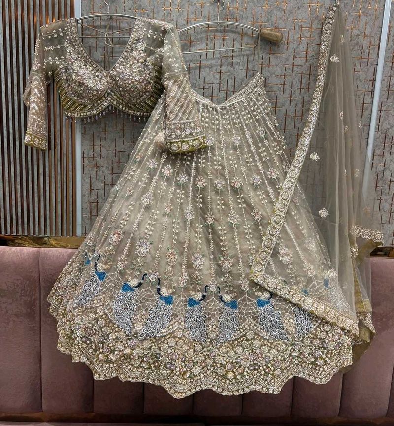 Exquisite Peacock Embroidered Lehenga Choli Set