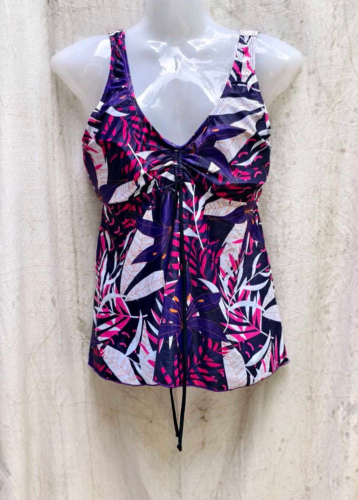 Tropical Print Bikini Top