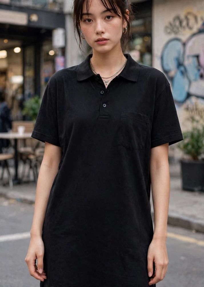 vintage Classic Black Polo T-Shirt