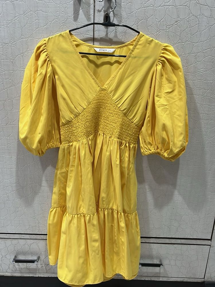 Yellow V-Neck holiday/beach Dress
