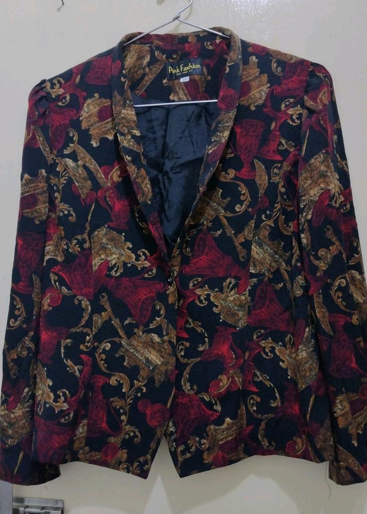 Korean Style Mini Printed Blazer
