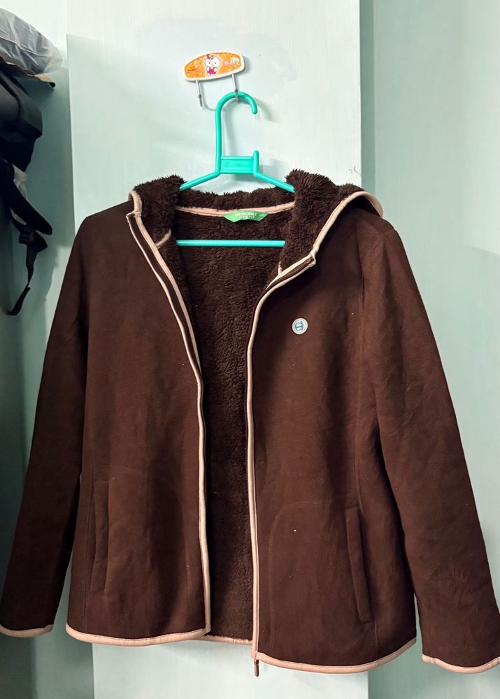Brown Benetton Fleece Jacket