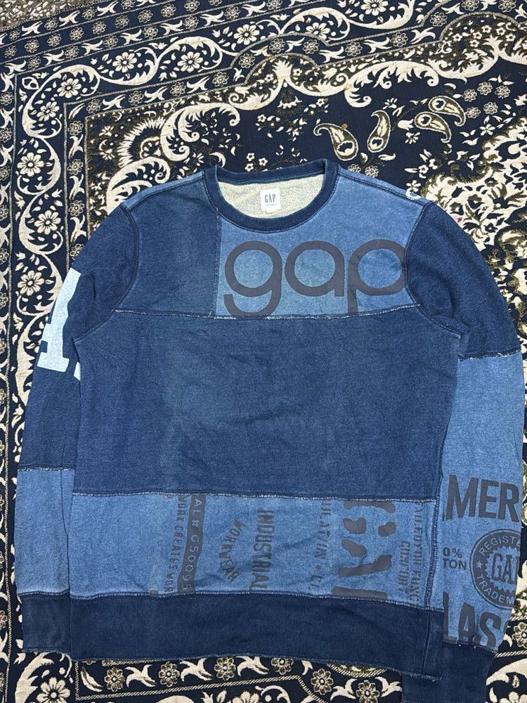 GAP Denim Patchwork Sweatshirt