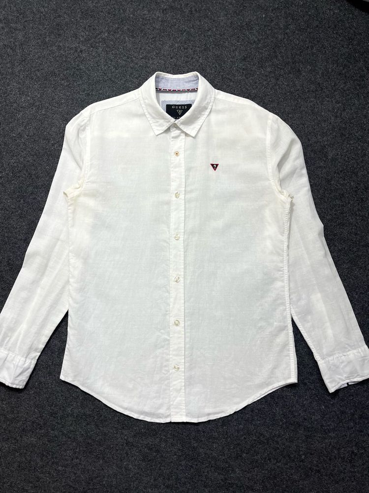 Men's Guess White Linen Shirt