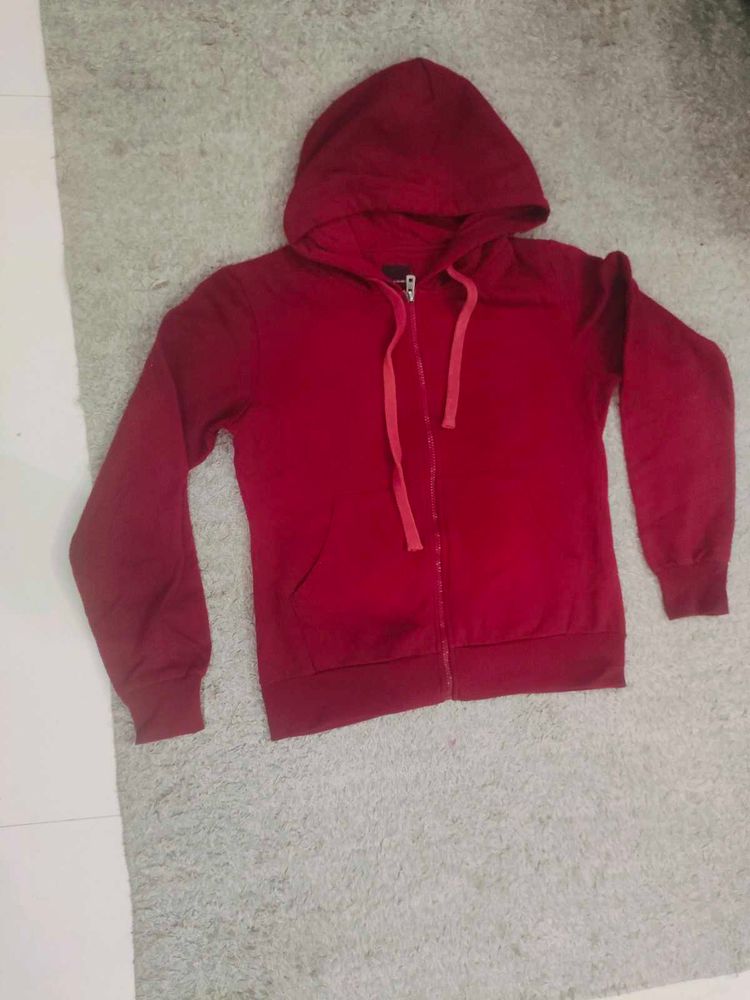 Red Zip-Up Hoodie