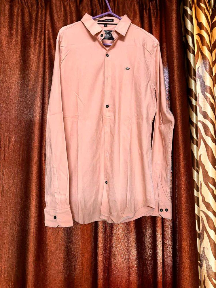Men's Peach Full Sleeve Shirt