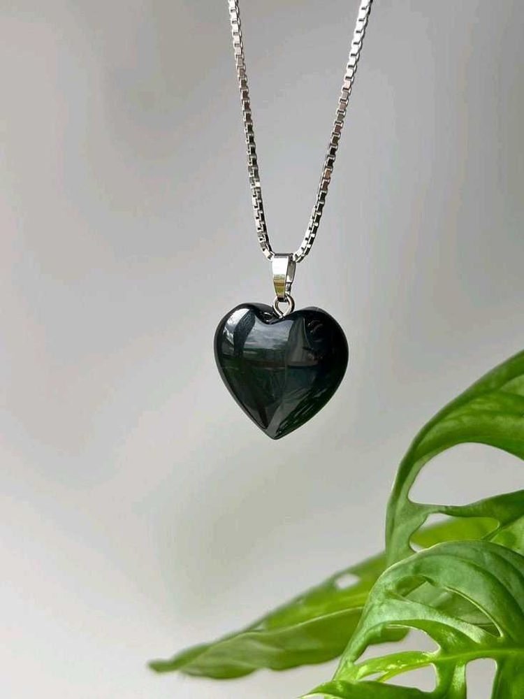 y2k black heart necklace pendant + free ring