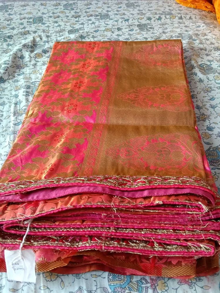 Beautiful Pink and Gold Saree