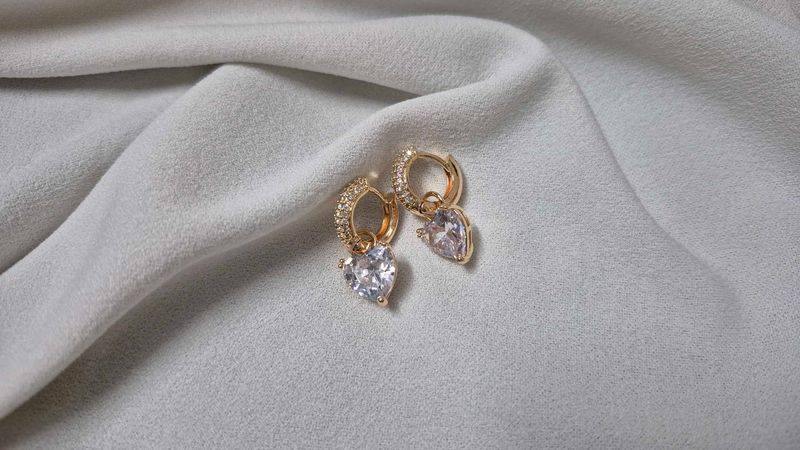 Anti-tarnish Heart Switch Detachable Hoops