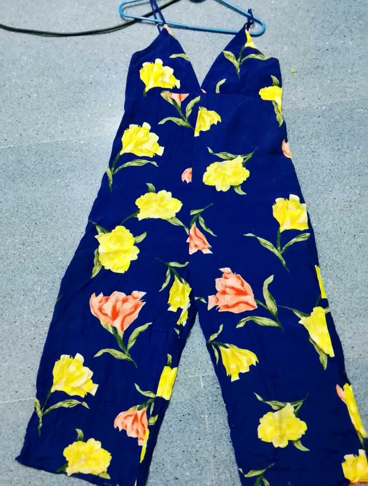 Navy Floral Jumpsuit