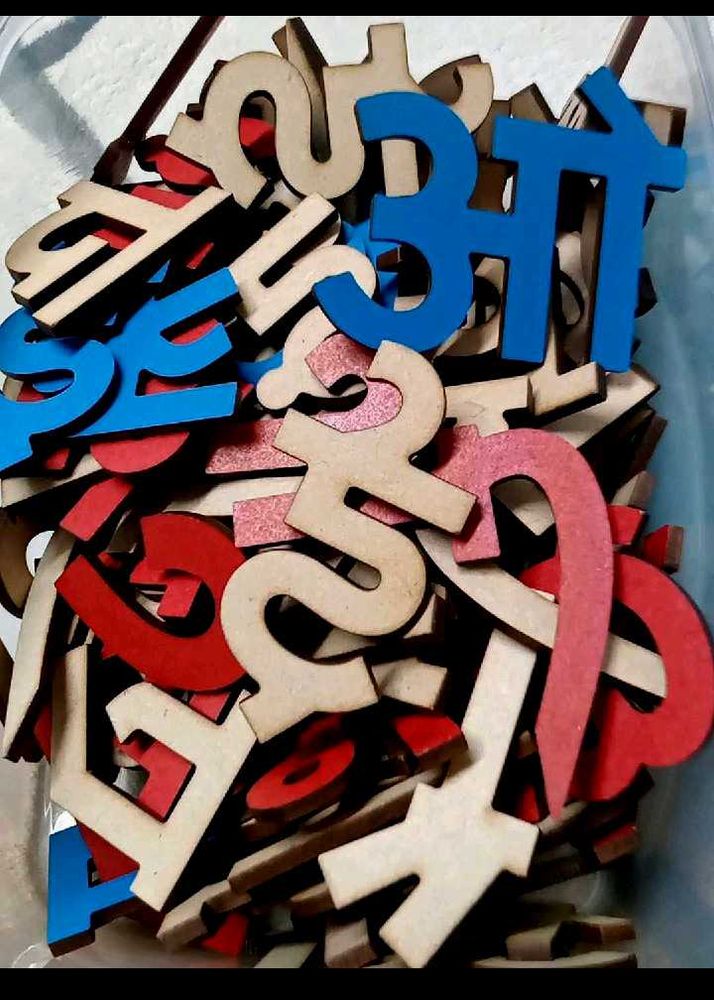 Wooden Hindi Alphabet Letters
