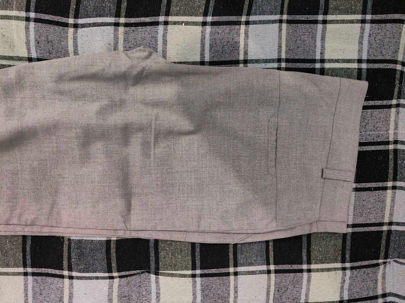 Women Grey Classic Linen Blend Trousers