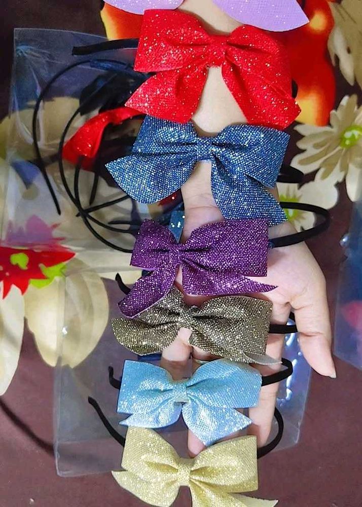 Pack Of 12 Sparkly Bow Hairbands