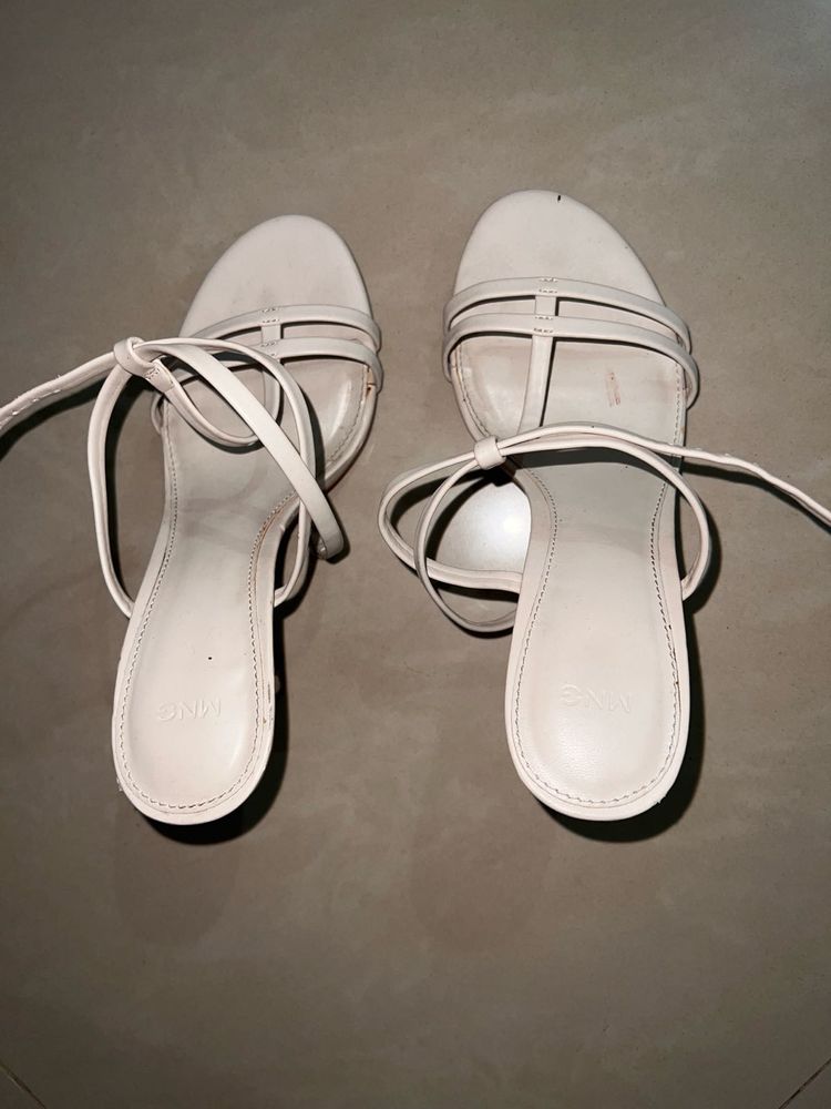 Elegant White Strappy Heels