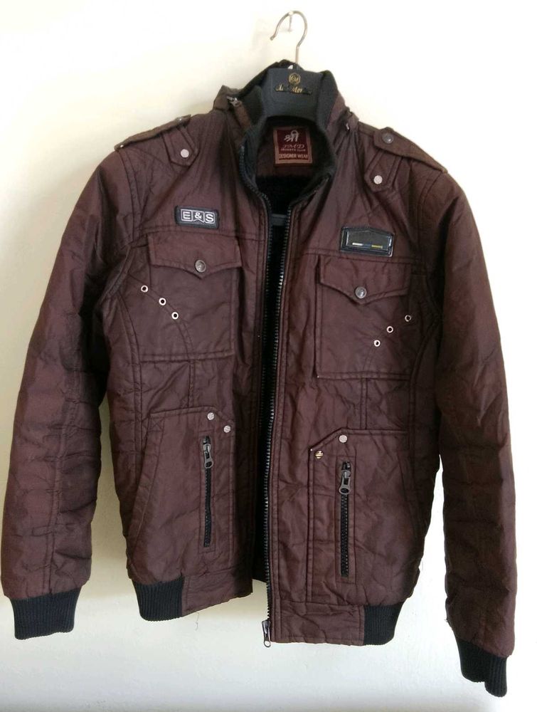Brown Bomber Jacket - Stylish and Warm