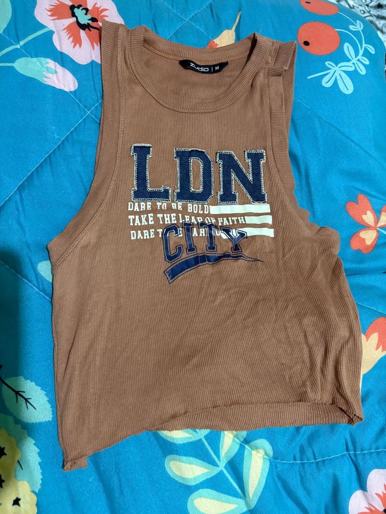 Brown "LDN City" Graphic Tank Top