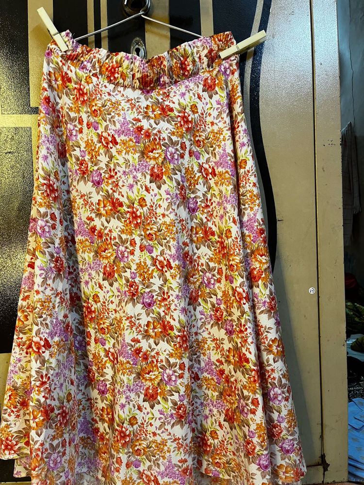 Boho Floral Print Maxi Skirt