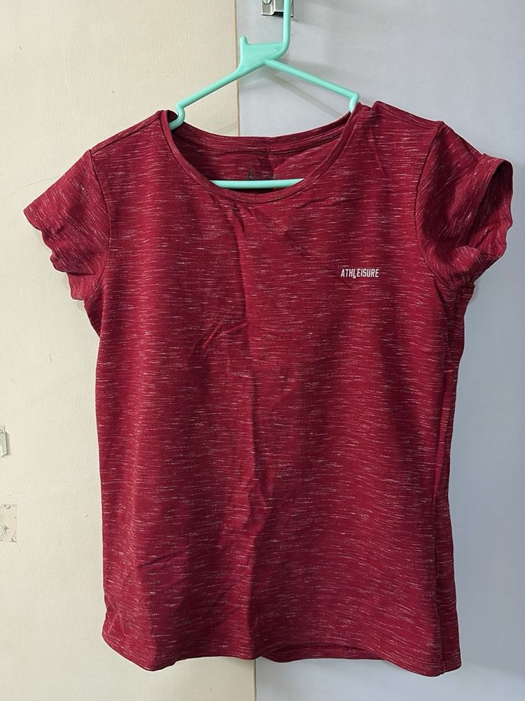Athleisure Marled Red T-Shirt