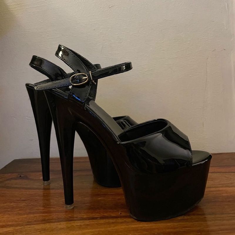 black platform stiletto heels