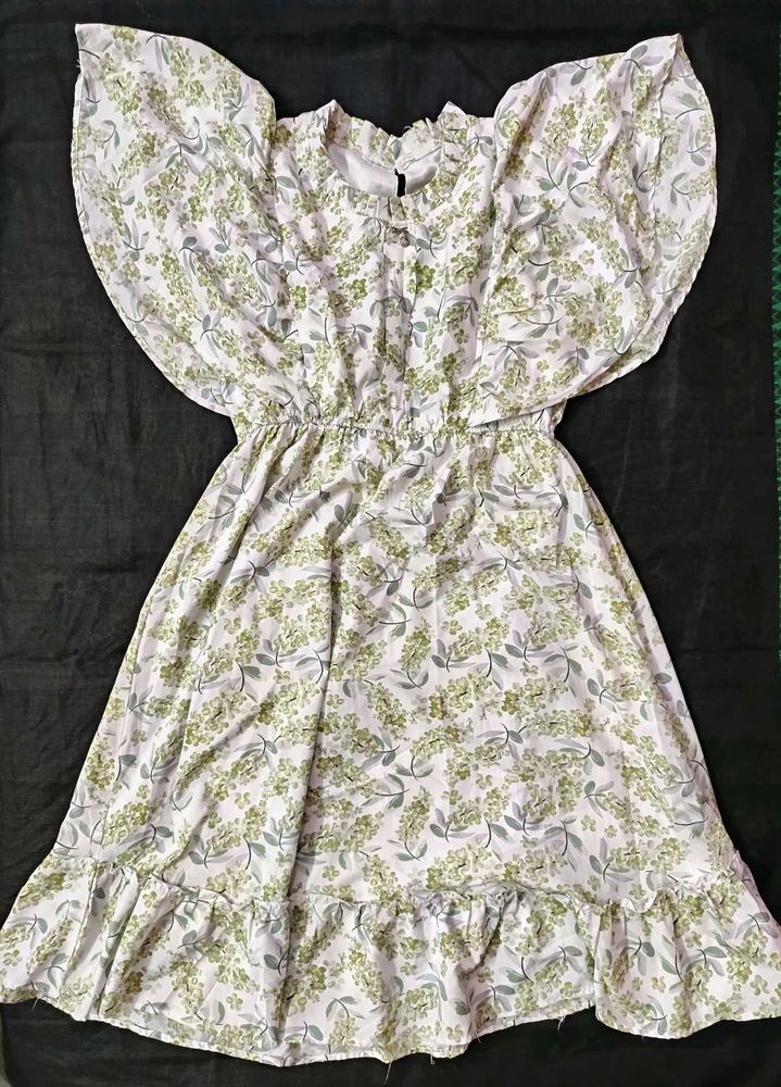 Floral Print Ruffle Hem Dress