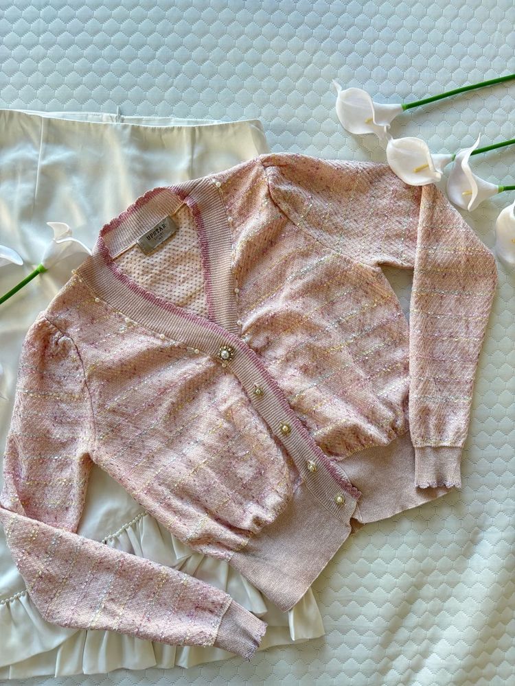 Chic Pink Knit Cardigan