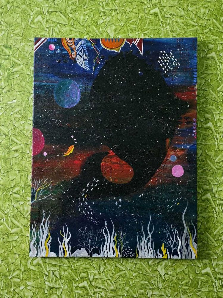 Abstract Underwater Painting (free delivery)