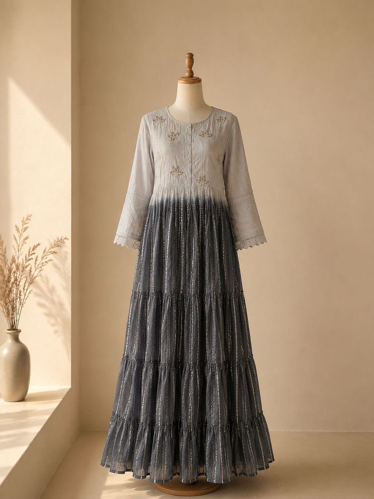 Elegant Tiered Ombre Gown