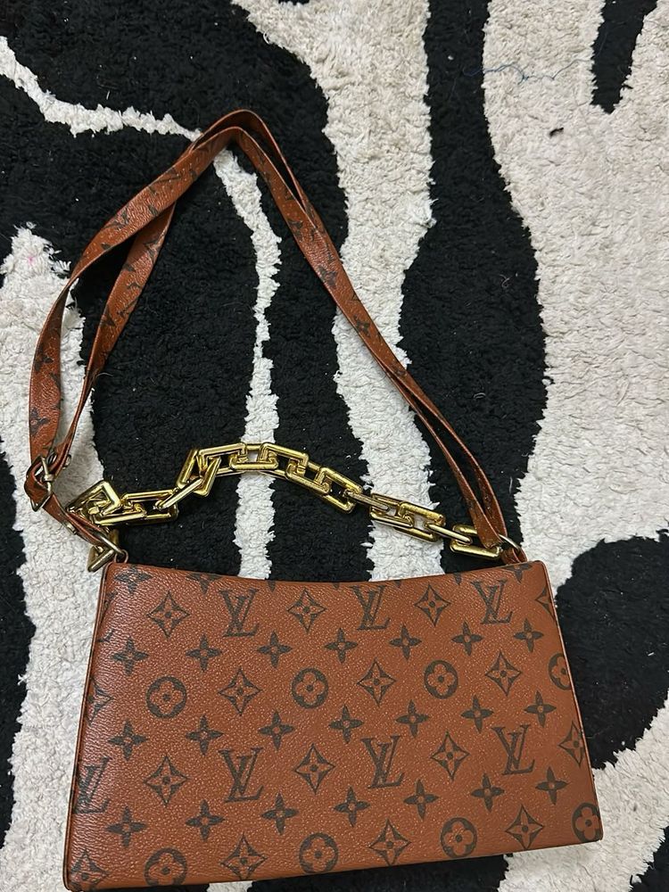never used Designer Shoulder Bag with Chain