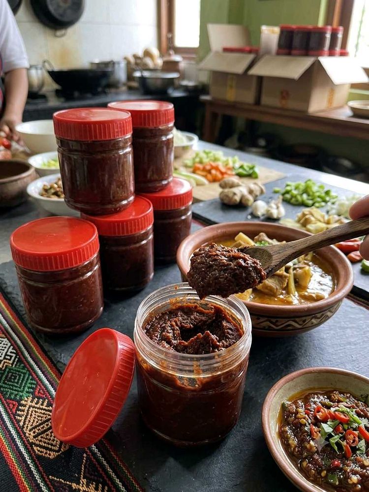 Homemade Chili Paste Jars