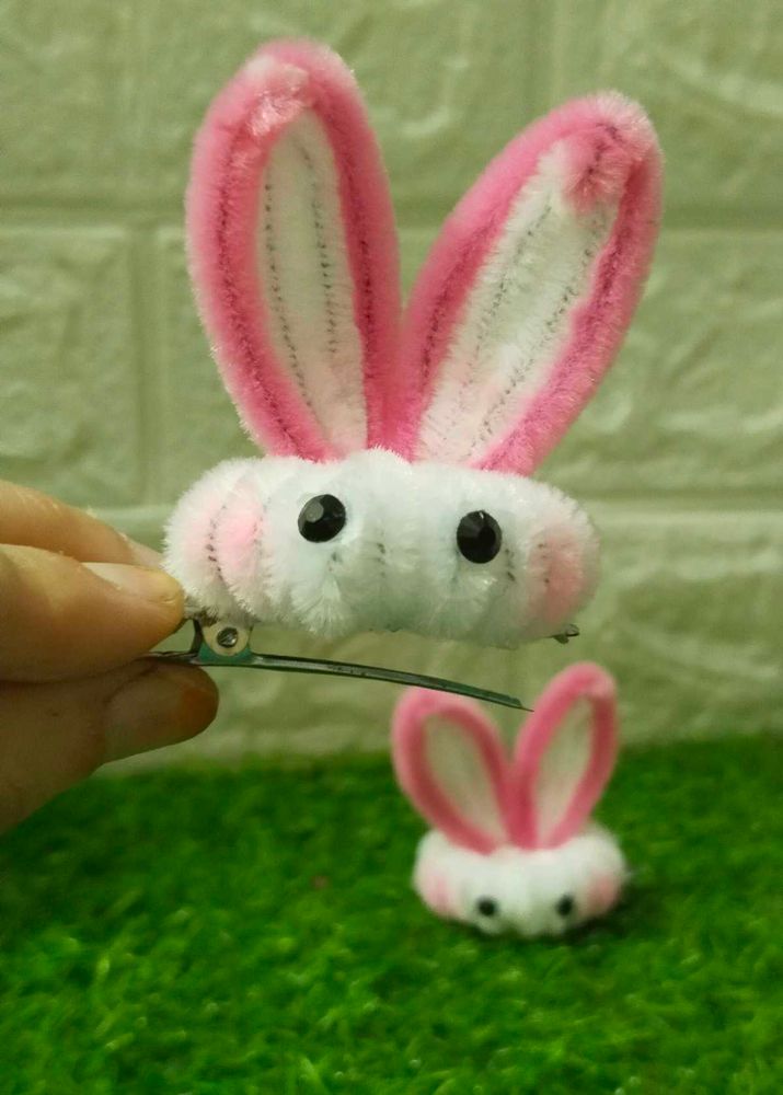 Cute Pink Bunny Hair Clips