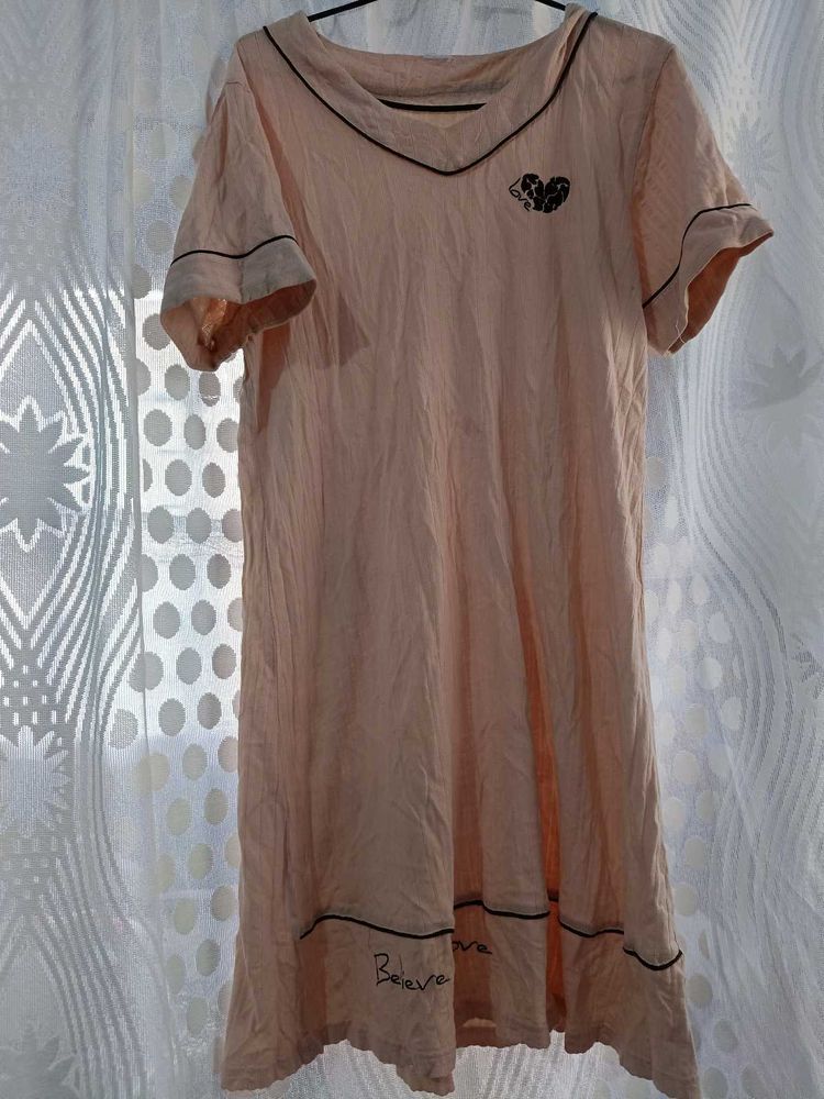 Cute Pink Nightdress with Heart Print