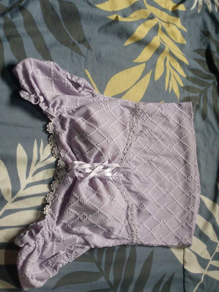 Sweet Lavender Puff Sleeve Top