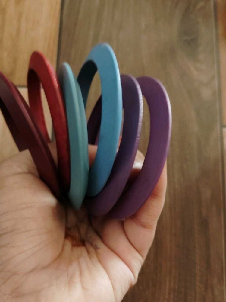 Colorful Combo Set Wooden Bangles
