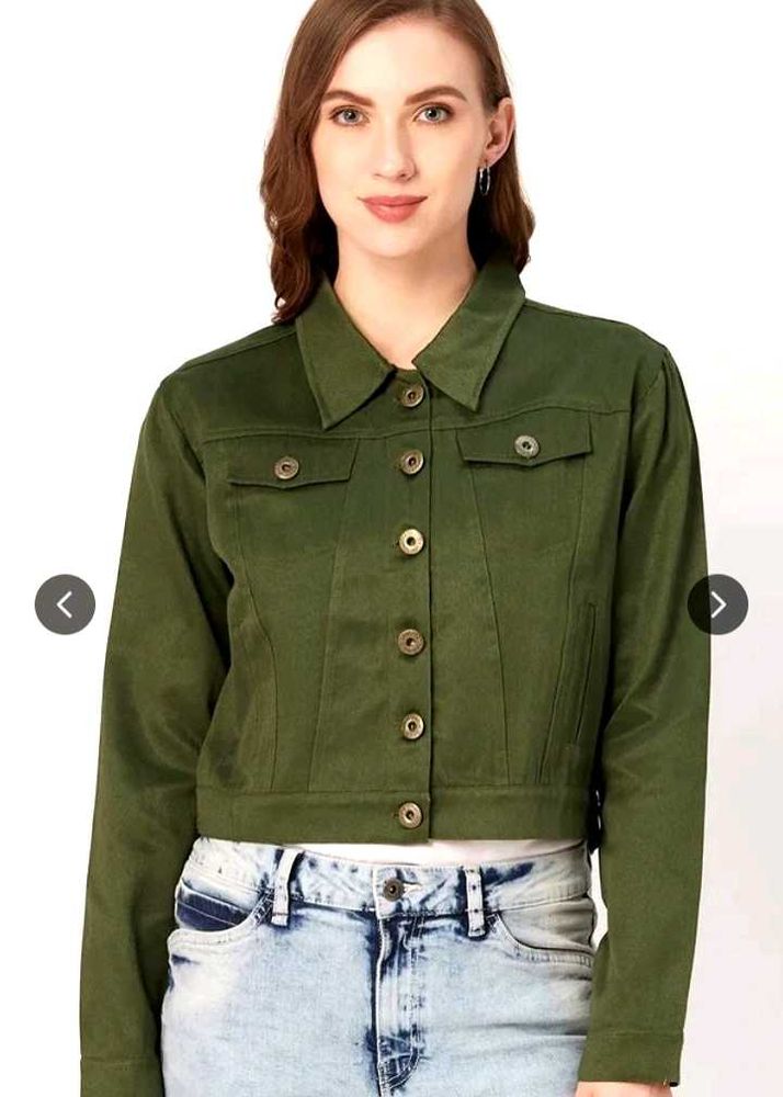 Stylish Green Cropped Jacket
