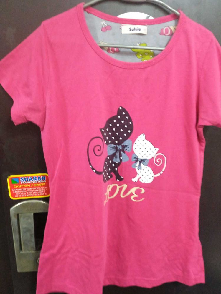 Cute Pink Cat T-Shirt