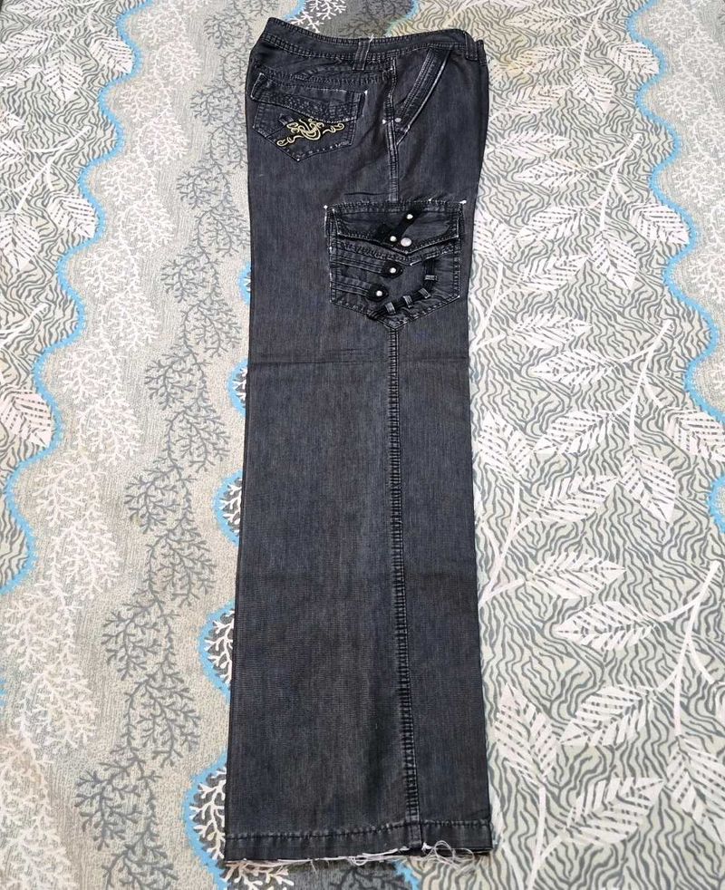 men's charcoal straight fit jeans