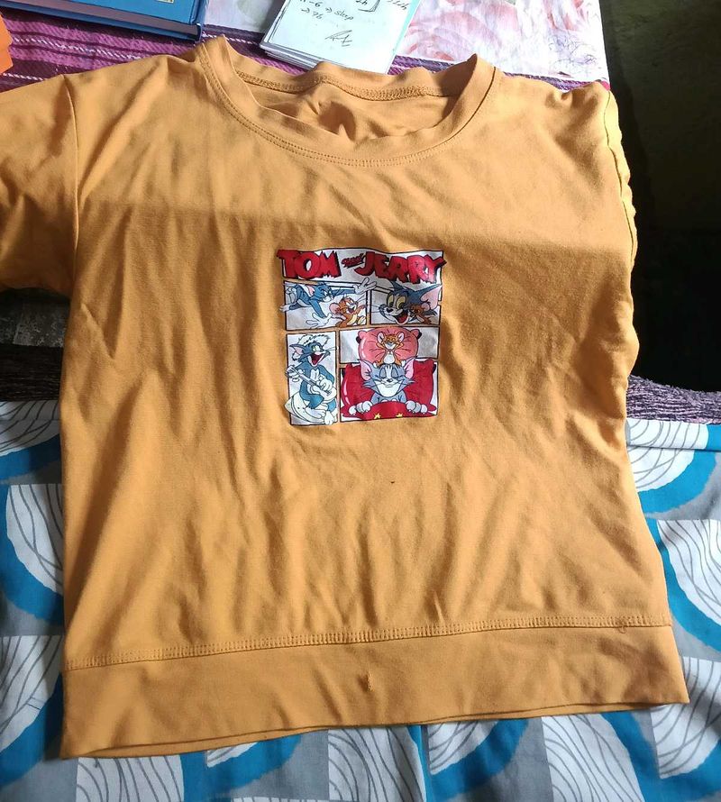 Cartoon Print short top for women
