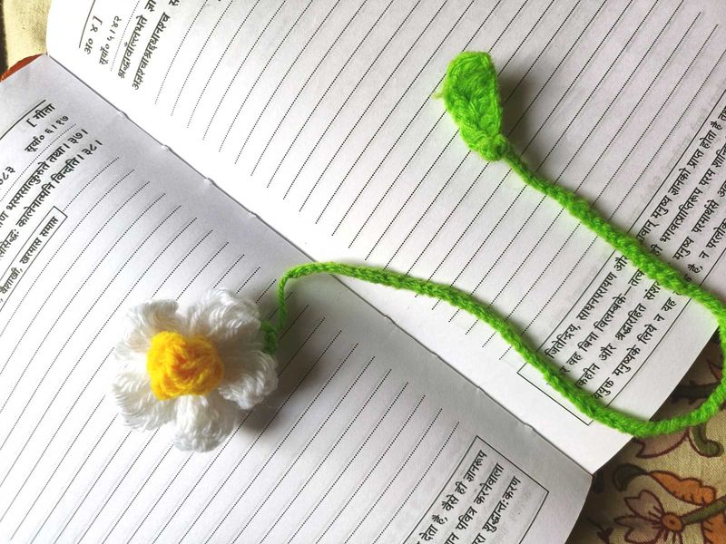 Handmade Crocheted Flower Bookmark