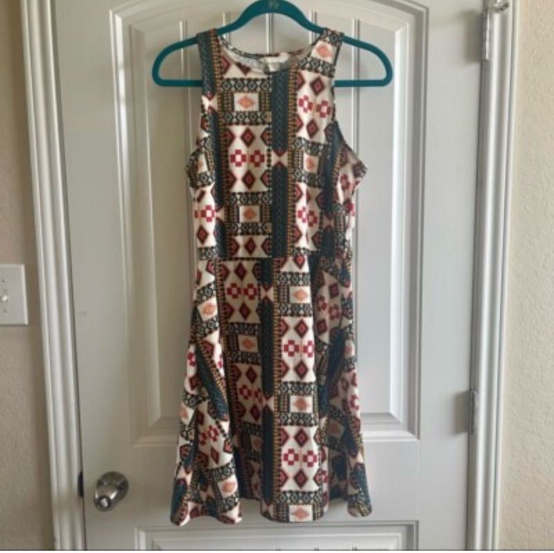 H&amp;M Aztec Print Sleeveless Mini Dress